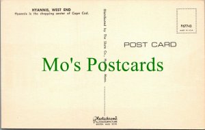 America Postcard - Hyannis, West End, Cape Cod, Massachusetts  RS28334