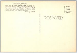 Savannah Georgia City Hall Continental Postcard