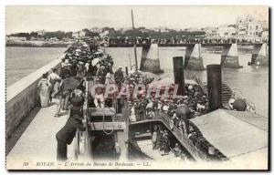 Royan Old Postcard L & # 39arrivee Bordeaux boat