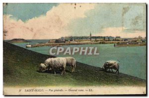 Postcard Old Saint Malo Vue Generale Sheep