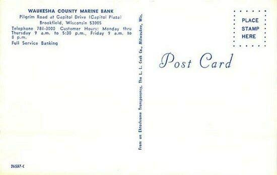 WI, Brookfield, Wisconsin, Waukesha County Marine Bank, L.L. Cook No. 26587-C