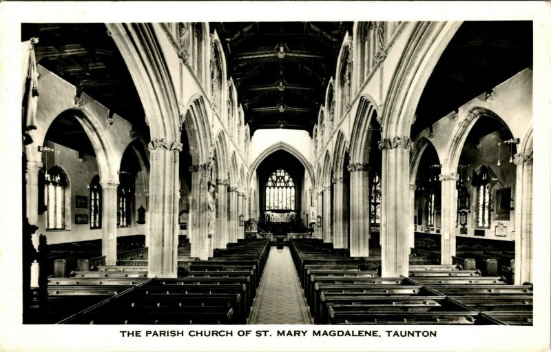 RPPC Parish Church St Mary Magdalene Taunton England  United Kingdom Postcard C4