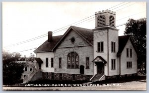 K45/ Woodland Maine RPPC Postcard c1950s Methodist Church  183