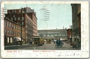 JERSEY CITY NJ PENNSYLVANIA FERRY 1907 UNDIVIDED ANTIQUE POSTCARD