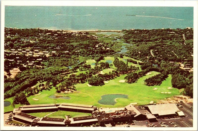 Dunfey Hyannis Resort West End Circle Massachusetts MA Aerial View Postcard VTG  