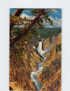 Postcard Lower Falls and the Grand Canyon of the Yellowstone Wyoming USA