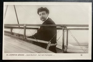 Mint Frabce RPPC Real Picture Postcard Early Aviation Louis Bleriot In Monoplane