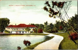 Scene in Lincoln Park Chicago IL Vintage Postcard X32 
