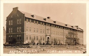 Fort Slocum NY Military Barracks, Real Photo Postcard