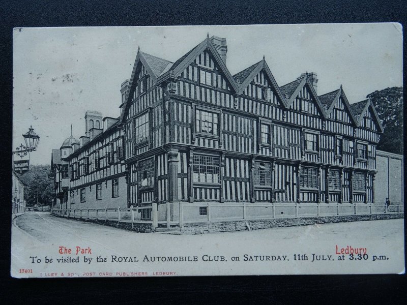 LEDBURY The Park ADVERT, ROYAL AUTOMOBILE CLUB MEETING c1908 Postcard by Stengel