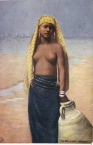 PC CPA ETHNIC NUDE FEMALE, AN EGYPTIAN BEAUTY, Vintage Postcard (b25737)