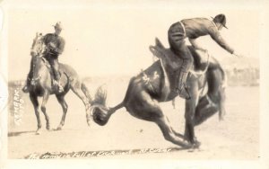 RPPC Army Rodeo Scene Custer, South Dakota? Ekmark Photo Postcard ca 1920s