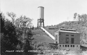 J38/ Victoria Michigan RPPC Postcard c1940s Power House Tower  201