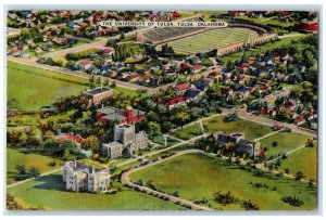 1944 Aerial View Of  The University Of Tulsa Buildings Tulsa OK Posted Postcard