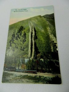 Vintage Postcard The Devils Slide Weber Canyon Utah Union Pacific Line