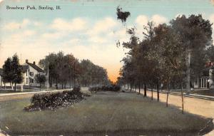 Sterling Illinois birds eye view Broadway Park antique pc Z21077