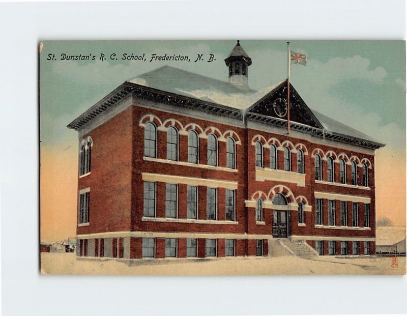 Postcard St. Dunstan's R. C. School, Fredericton, Canada