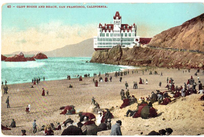 Postcard Cliff House And Beach San Francisco California