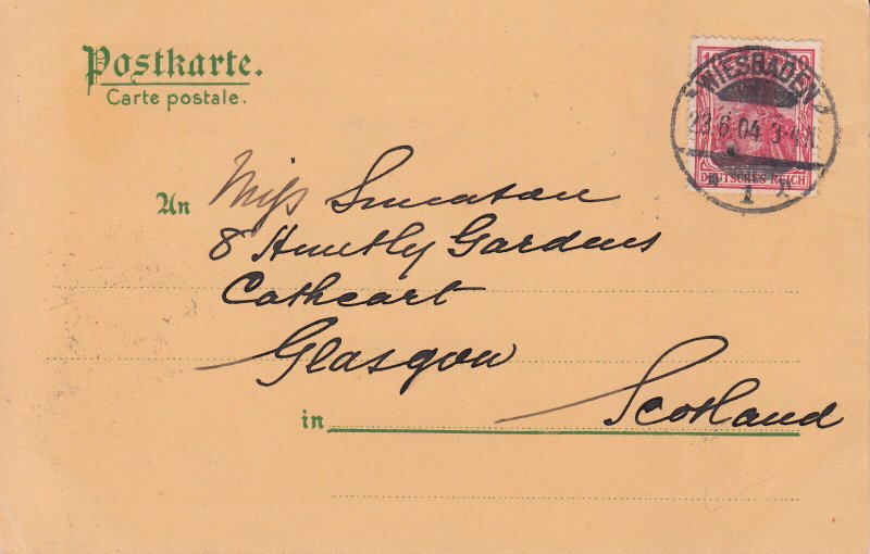 Germany Wiesbaden Greek Church Moonlight 1904 Postcard