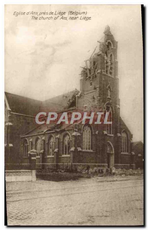 Postcard Old Church in Liege & # 39y.o.