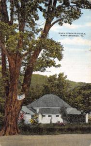 Warm Springs Virginia Pool House Street View Antique Postcard K61820 