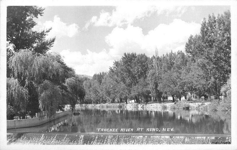 1940s Truckee River Reno Nevada RPPC Real photo postcard 11958