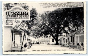 NEW ORLEANS, LA Louisiana~ Roadside SHADY REST TOURIST COURT  c1930s Postcard