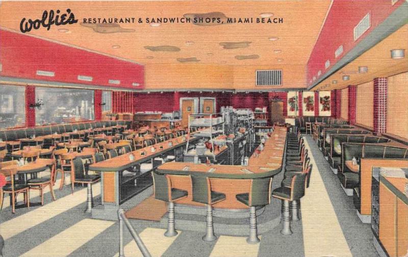 4281 FL Miami  Wolfies Restaurant & Sandwich Shop Dinning Room and Counter