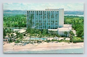 Americana Hotel Beach View San Juan Puerto Rico PR Chrome  Postcard B14