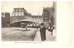 Massachusetts  Springfield , Railroad Arch over Main Street. Trolley
