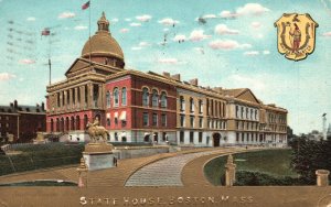 Vintage Postcard State House Historic Monument Landmark Boston Massachusetts MA