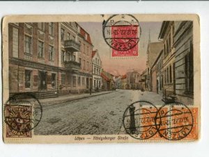 401596 POLAND LOTZEN Konigsberg str 1922 year RPPC to ESTONIA