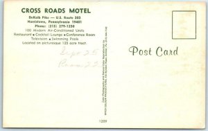 NORRISTOWN, Pennsylvania PA  Roadside  CROSS ROADS MOTEL  ca 1960s Postcard