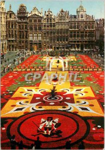 Postcard Modern Brussels Grand Place Flower Carpet