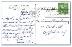 1949 Cole Hole Sheraton Hotel Counter Table St Louis Missouri Vintage Postcard