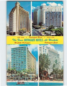 Postcard The Four Outrigger Hotels At Waikiki, Honolulu, Hawaii