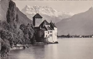 Switzerland Chateau Chillon et les Dents du Midi Photo