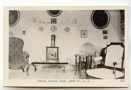 Real Photo Interior Parlor Fire, Uniacke House. Mount Uniacke, Nova Scotia,