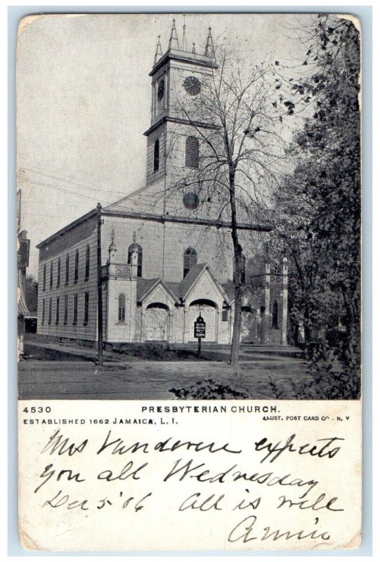 1906 Presbyterian Church Jamaica Long Island New York Vintage Antique Postcard