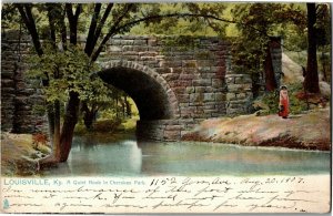 Tucks 2405 Louisville KY Quiet Nook in Cherokee Park Vintage Postcard J24