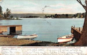 Webster Massachusetts Lake Chargog Point Pleasant Antique Postcard K56285