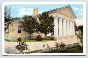 Custis Lee Mansion, Robert E Lee Son, Arlington Va, White Border Postcard  T9