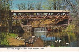 New Hampshire Bedford Covered Bridge and Mill Pond