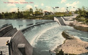 1909 Storage Dam Waterways Landmark Columbus Ohio OH Vintage Postcard