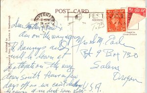 Inverness Castle Looking North WOB Note Postcard 2c PM Stamp Dennis Sons London