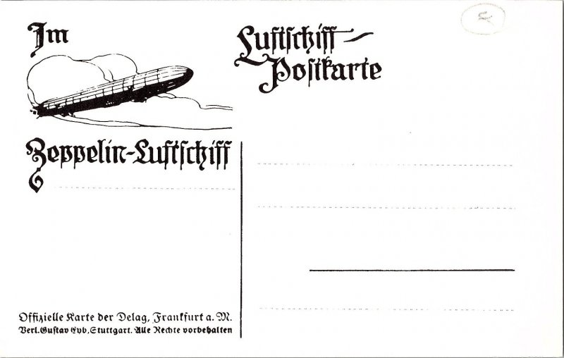 c1913 German Zeppelin Airship Postcard DELAG Official Early Aviation