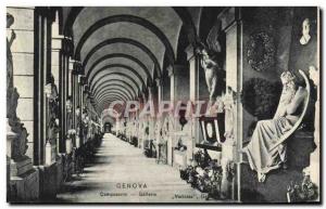 Old Postcard Genova Camposanto Galleria