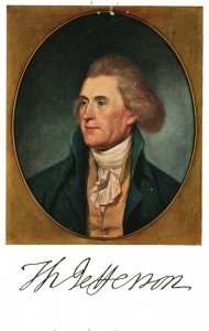 Vintage Postcard Thomas Jefferson by Charles Peale Philadelphia Secretary State