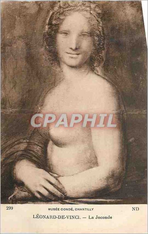 Old Postcard Musee Conde Chantilly Leonardo's Mona Lisa Venci