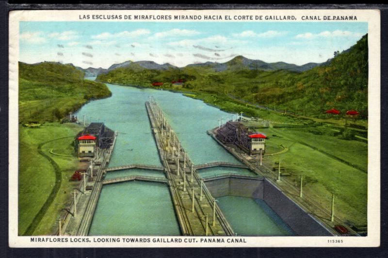 Miaraflores Locks Looking Towards Gaillard Cut,Panama Canal BIN